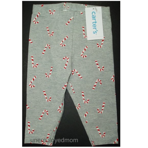 Carter's Other - 3M Christmas Leggings Little Girls Candy Cane Long Pant Trousers Holiday